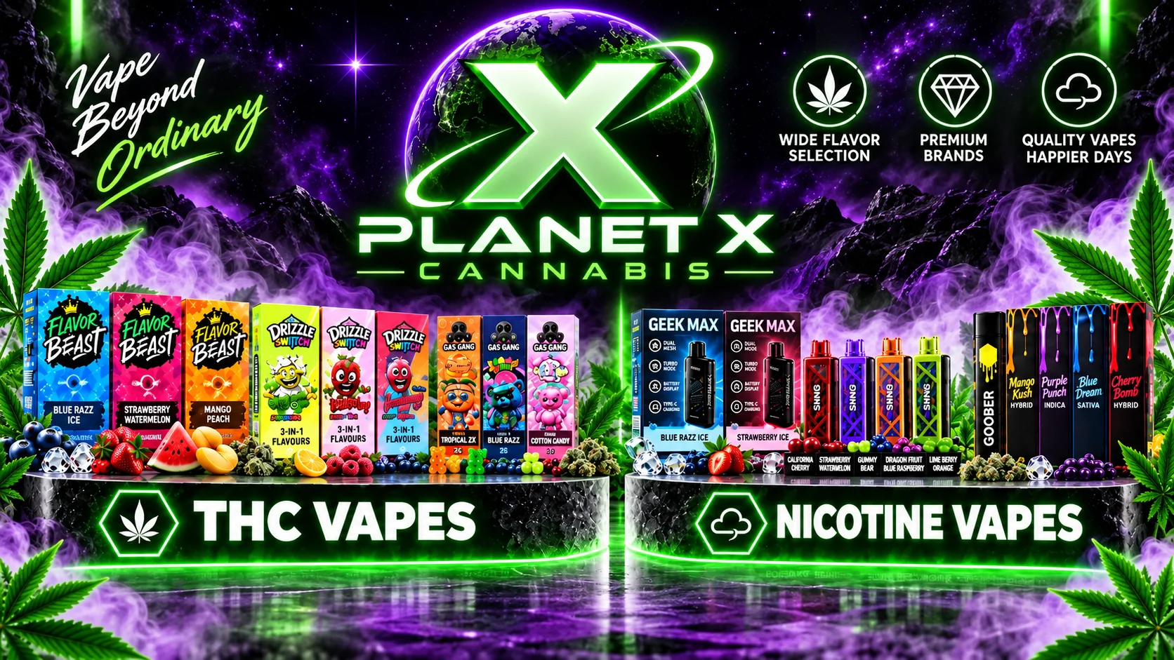 The Planet X Cannabis in North York — nicotine vapes and THC vapes